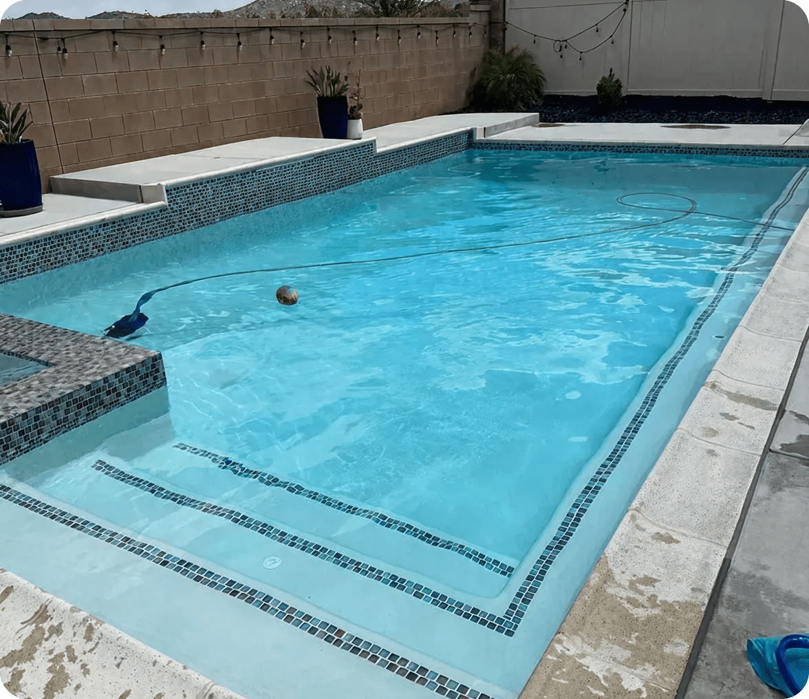 Outdoor swimming pool with clear water